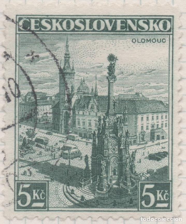 Cartes Postales: Sello E00191: hoja 16, Checoslovaquia: Sello Verde oscuro dentado. Olomouc, 5 Koruny - Varios