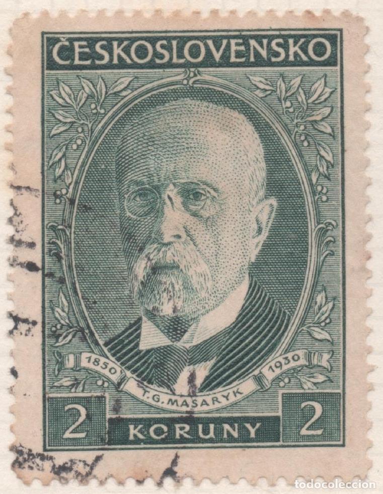 Cartes Postales: Sello E00146: hoja 13, Checoslovaquia: Sello Verde oscuro dentado. 80 Aviv del Presidente Masaryk, 2
