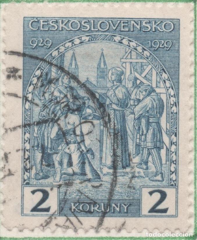 Cartes Postales: Sello E00141: hoja 13, Checoslovaquia: Sello Azul claro dentado. Milenario de San Venceslau. 2 Korun