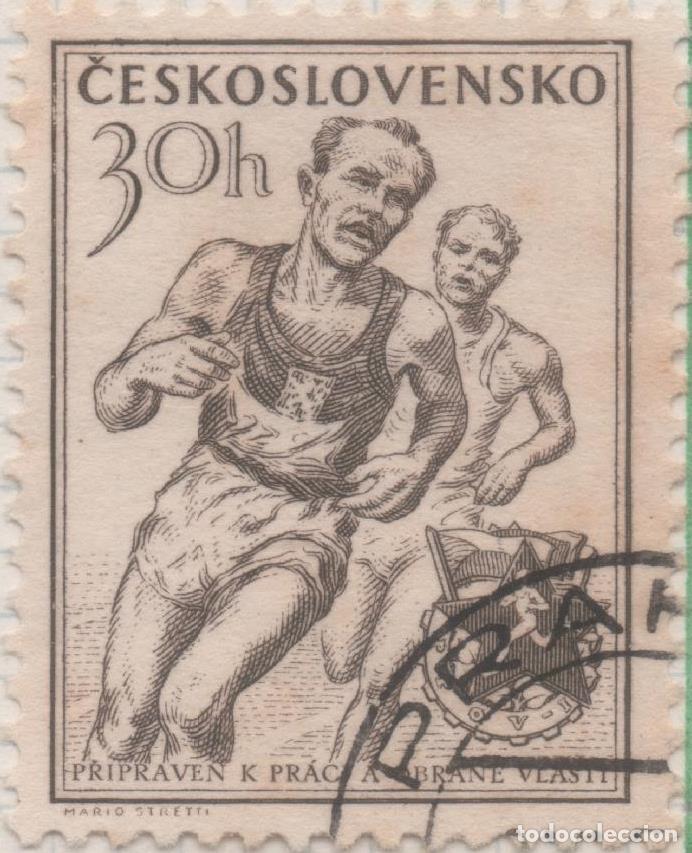Postales: Sello E00657: hoja 45, Checoslovaquia: Sello Marron dentado. Serie deportiva (3&ordf;), 30 Haleru - Vario