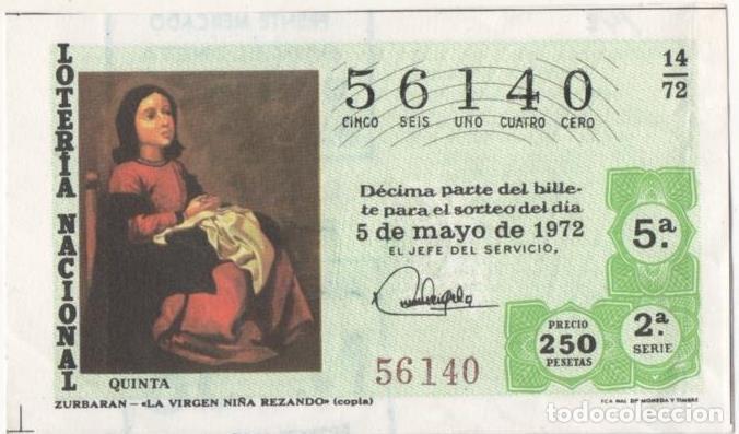 Postcards: Loteria E00148: hoja n&ordm; 12. Loteria Nacional. N&ordm; 56140, serie 2&ordf;, fracci&oacute;n 5&ordf;, precio 250 pesetas, s