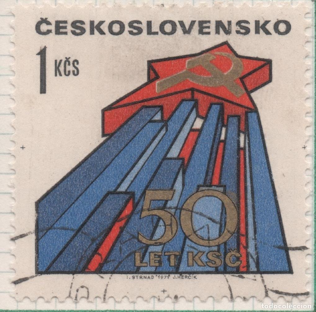 Postales: Sello E01696: hoja 110,Checoslovaquia: Sello Multicolor, dentado. 50 Aniv del Partido Comunista Chec