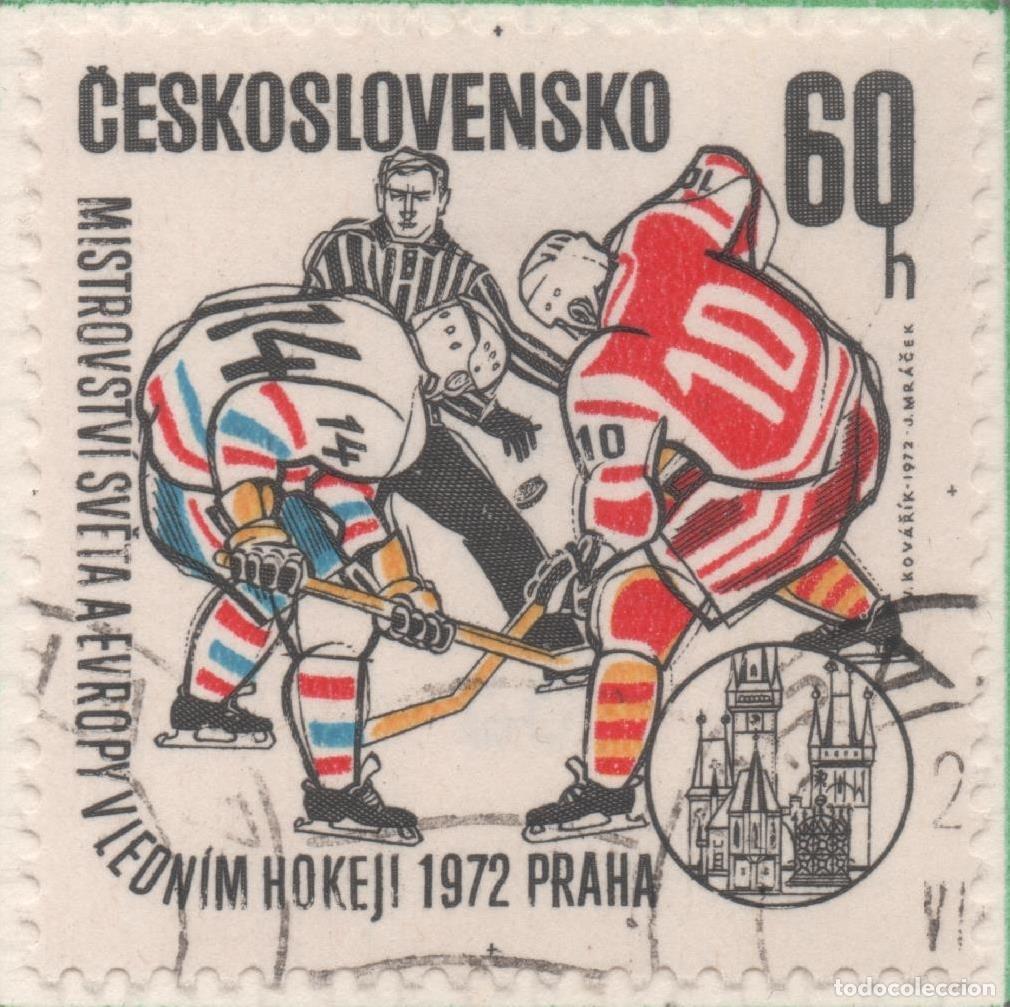 Postales: Sello E01753: hoja 114, Checoslovaquia: Sello Multicolor, detnado. Campeonato Mundial de Hokey Hielo