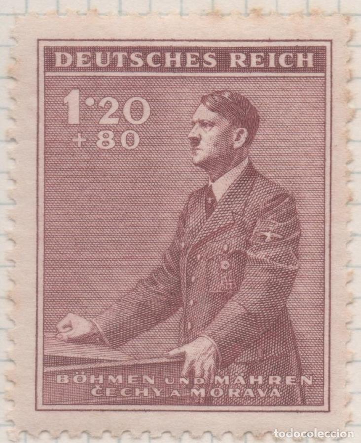 Postkarten: Sello E00262: hoja 22, Checoslovaquia: Sello Marron dentado. 52&ordm; Aniv. De Hitler, 1,20+80 - Varios