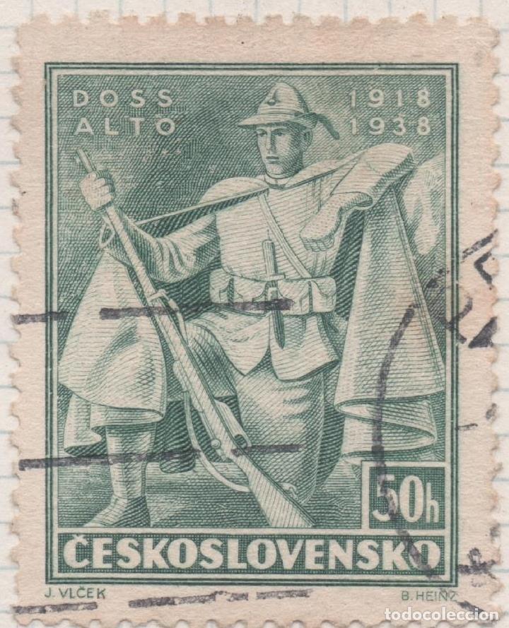 Postales: Sello E00214: hoja 18, Checoslovaquia: Sello Verde grisaceo dentado. Legi&oacute;n Checa en Francia e Itali