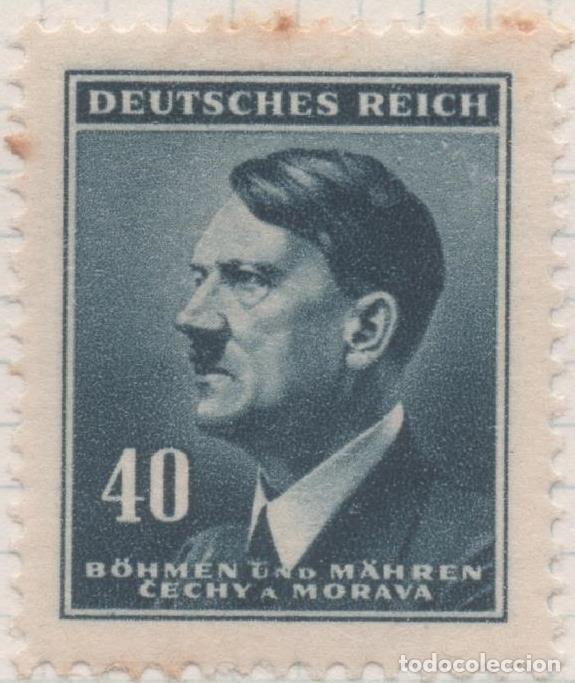 Postkarten: Sello E00266: hoja 23, Checoslovaquia: Sello Azul oscuro dentado. Busto de Hitler, 40 - Varios