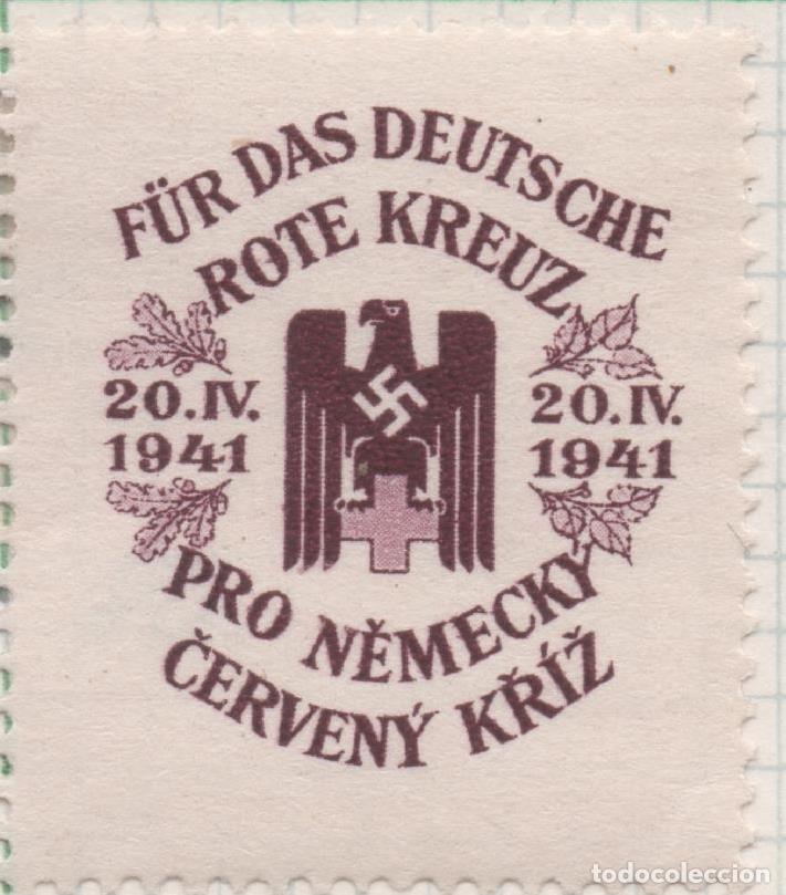 Postkarten: Sello E00251: hoja 21, Checoslovaquia: Sello Morado dentado. Cruz Roja Alemana, 1,20 koruna+ 80h - V