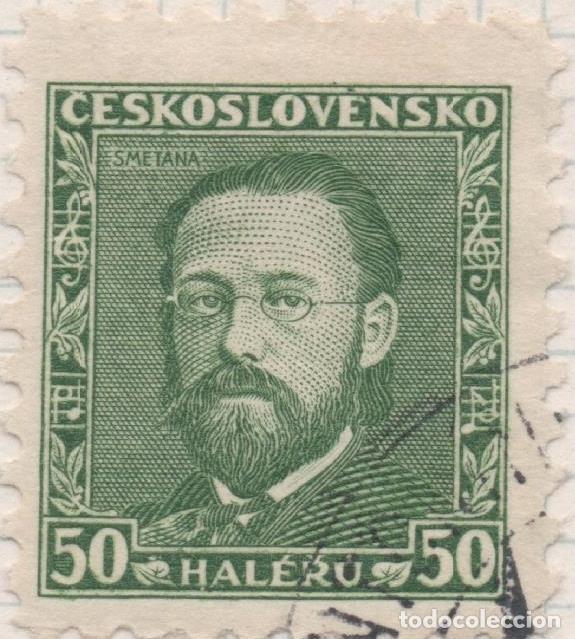 Postkarten: Sello E00159: hoja 14, Checoslovaquia: Sello Verde dentado. H.Smetana, 50 Haleru - Varios