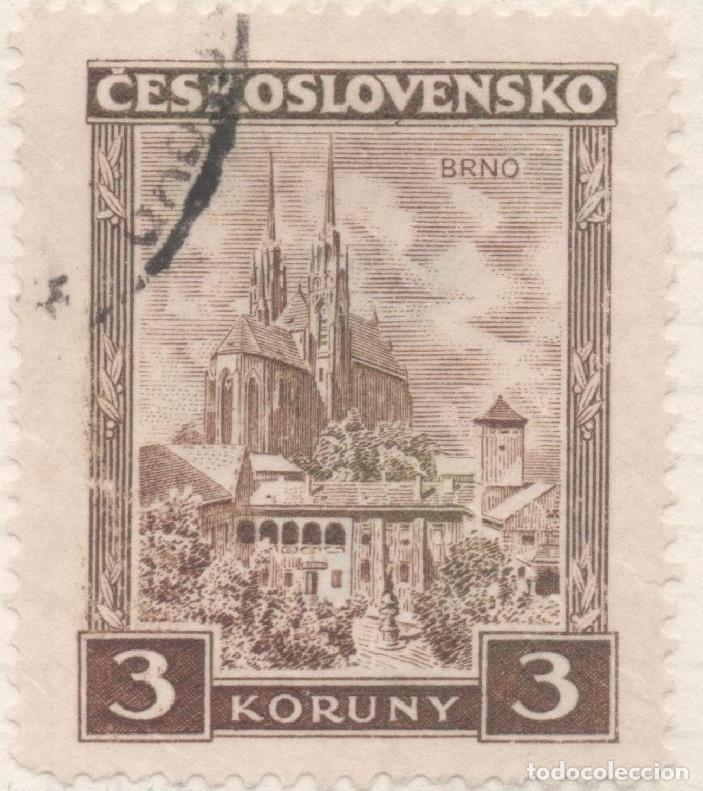 Postkarten: Sello E00144: hoja 13, Checoslovaquia: Sello Marron claro dentado. Paisajes y Monumentos, 3 Koruny -