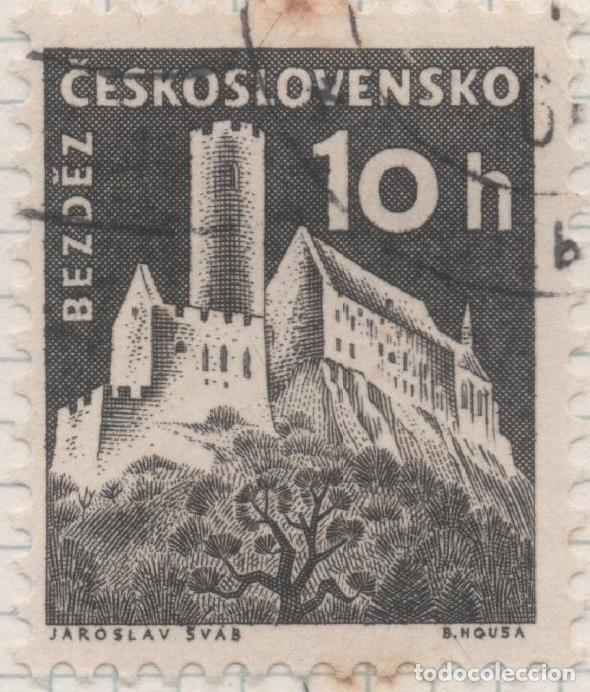 Postcards: Sello E00943: hoja 64, Checoslovaquia: Sello Verde oscuro dentado. Castillos diversos. Bezdez, 10 Ha