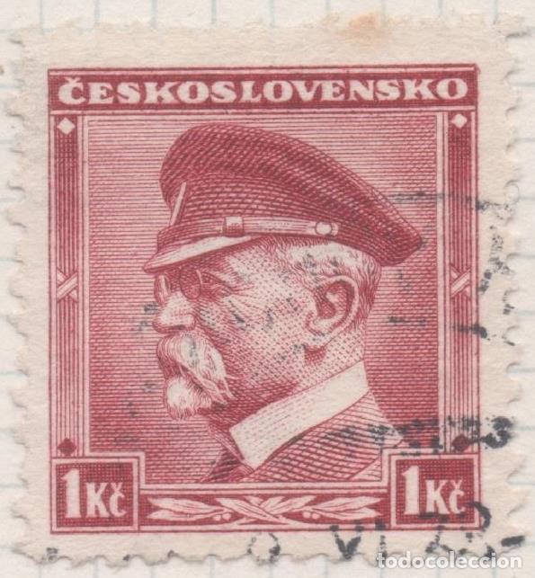 Postcards: Sello E00177: hoja 15, Checoslovaquia: Sello Granate dentado. Masaryk, 1 Koruna - Varios