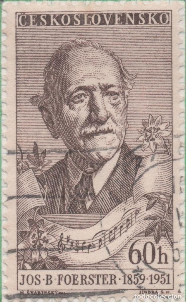 Cartes Postales: Sello E00781: hoja 53, Checoslovaquia: Sello Marron dentado. Festival de la M&uacute;sica. J. B. Foerster,