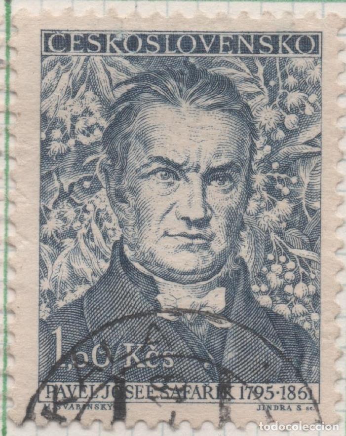 Cartes Postales: Sello E00693: hoja 47, Checoslovaquia: Sello Azul dentado. Personajes. Pavel Josef �afa &iacute;k: Escritor