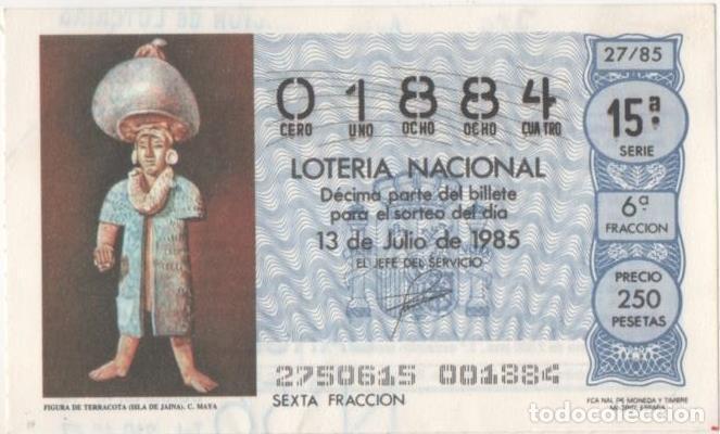 Postkarten: Loteria E00780: hoja n&ordm; 52. Loteria Nacional. N&ordm; 01884, serie 15&ordf;, fracci&oacute;n 6&ordf;, precio 250 pesetas,