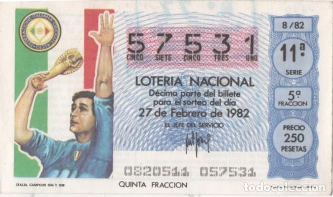 Postkarten: Loteria E00614: hoja n&ordm; 42. Loteria Nacional. N&ordm; 57531, serie 11&ordf;, fracci&oacute;n 5&ordf;, precio 250 pesetas,