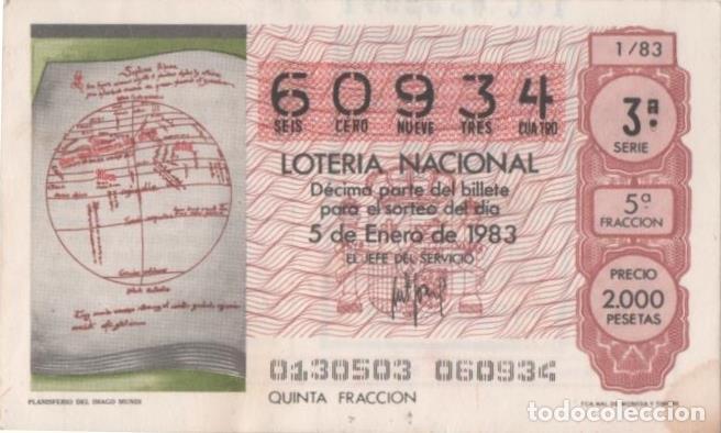 Postkarten: Loteria E00654: hoja n&ordm; 44. Loteria Nacional. N&ordm; 60934, serie 3&ordf;, fracci&acute;on 5&ordf;, precio 2000 pesetas,