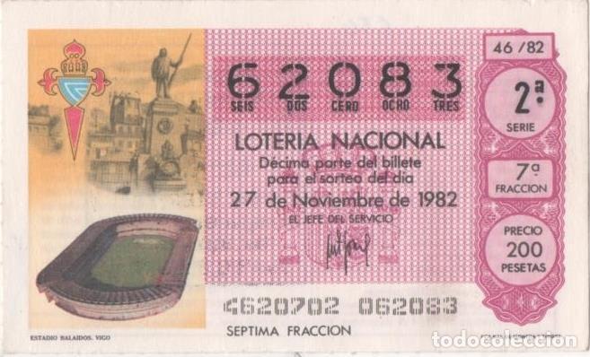 Postkarten: Loteria E00650: hoja n&ordm; 44. Loteria Nacional. N&ordm; 62083, serie 2&ordf;, fracci&oacute;n 7&ordf;, precio 200 pesetas, s
