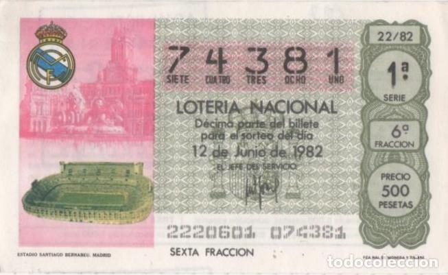 Postkarten: Loteria E00627: hoja n&ordm; 42. Loteria Nacional. N&ordm; 74381, serie 1&ordf;, fracci&oacute;n 6&ordf;, precio 500 pesetas, s