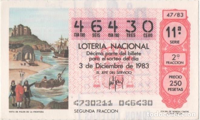 Postkarten: Loteria E00700: hoja n&ordm; 47. Loteria Nacional. N&ordm; 46430, serie 11&ordm;, fracci&oacute;n 2&ordf;, precio 250 pesetas,