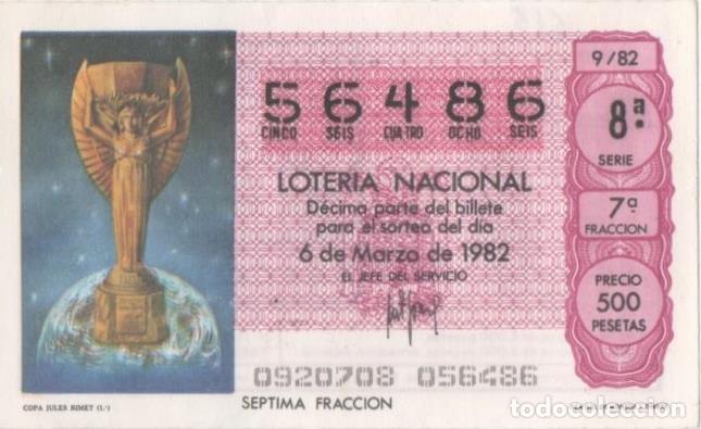Postkarten: Loteria E00615: hoja n&ordm; 42. Loteria Nacional. N&ordm; 56486, serie 8&ordf;, fracci&oacute;n 7&ordf;, precio 500 pesetas, s
