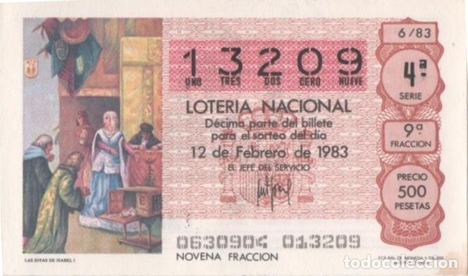 Postkarten: Loteria E00659: hoja n&ordm; 45. Loteria Nacional. N&ordm; 13209, serie 4&ordf;, fracci&oacute;n 9&ordf;, precio 500 pesetas, s