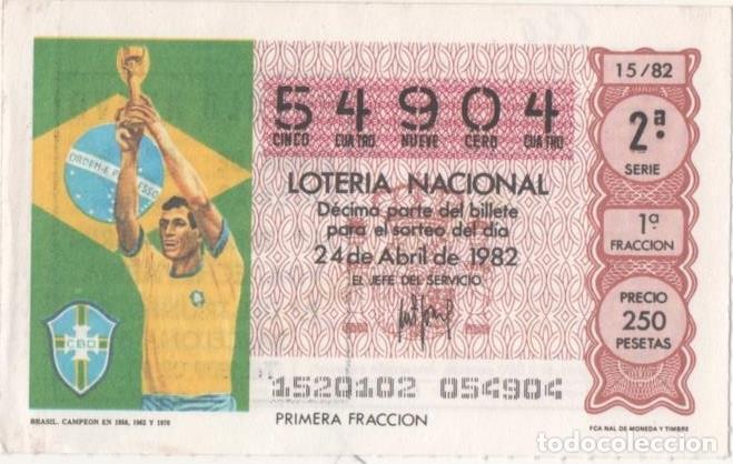 Postkarten: Loteria E00620: hoja n&ordm; 42. Loteria Nacional. N&ordm; 54904, serie 2&ordf;, fracci&oacute;n 1&ordf;, precio 250 pesetas, s