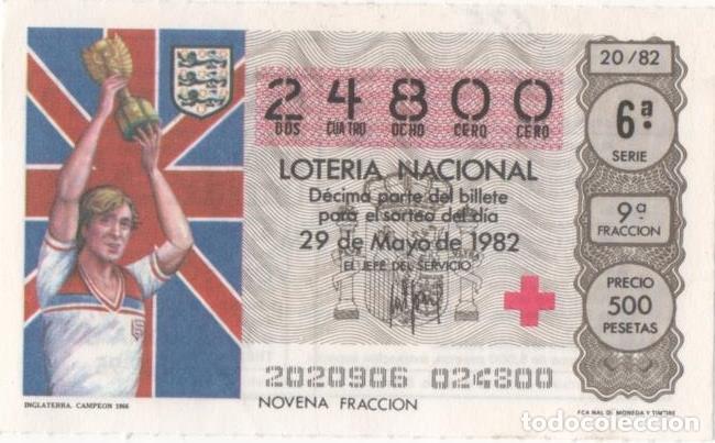 Cartoline: Loteria E00625: hoja n&ordm; 42. Loteria Nacional. N&ordm; 24800, serie 6&ordf;, fracci&oacute;n 9&ordf;, precio 500 pesetas, s