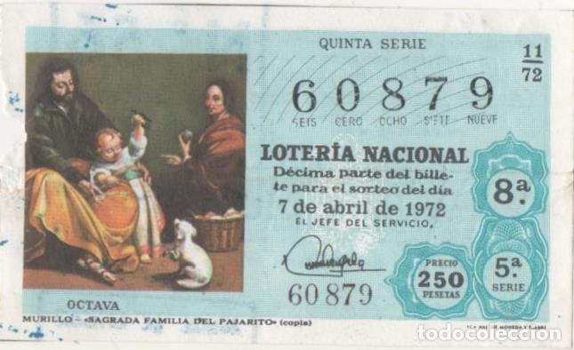Postcards: Loteria E00145: hoja n&ordm; 12. Loteria Nacional. N&ordm; 60879, serie 5&ordf;, fracci&oacute;n 8&ordf;, precio 250 pesetas, s