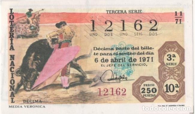 Postcards: Loteria E00105: hoja n&ordm; 10. Loteria Nacional. N&ordm; 12162, serie 3&ordf;, fracci&oacute;n 10&ordf;, precio 250 pesetas,