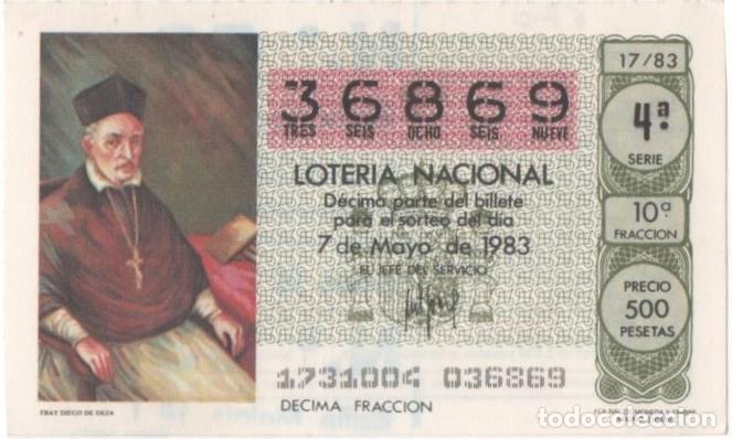 Postcards: Loteria E00670: hoja n&ordm; 45. Loteria Nacional. N&ordm; 36869, serie 4&ordf;, fracci&oacute;n 10&ordf;, precio 500 pesetas,