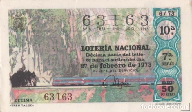 Postcards: Loteria E00180: hoja n&ordm; 14. Loteria Nacional. N&ordm; 63163, serie 7&ordf;, fracci&oacute;n 10&ordf;, precio 50 pesetas, s