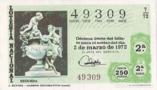 Postcards: Loteria E00141: hoja n&ordm; 12. Loteria Nacional. N&ordm; 49309, serie 2&ordf;, fracci&oacute;n 2&ordf;, precio 250 pesetas, s