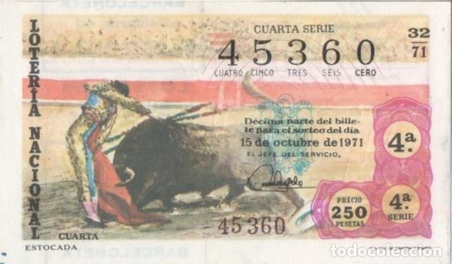 Postcards: Loteria E00126: hoja n&ordm; 11. Loteria Nacional. N&ordm; 45360, serie 4&ordf;, fracci&oacute;n 4&ordf;, precio 250 pesetas, s