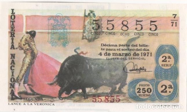 Postcards: Loteria E00101: hoja n&ordm; 9. Loteria Nacional. N&ordm; 55855, serie 2&ordf;, fracci&oacute;n 2&ordf;, precio 250 pesetas, so