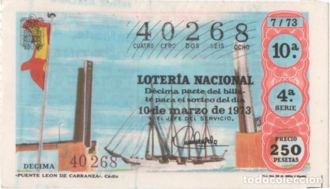 Postcards: Loteria E00181: hoja n&ordm; 14. Loteria Nacional. N&ordm; 40268, serie 4&ordf;, fracci&oacute;n 10&ordf;, precio 250 pesetas,