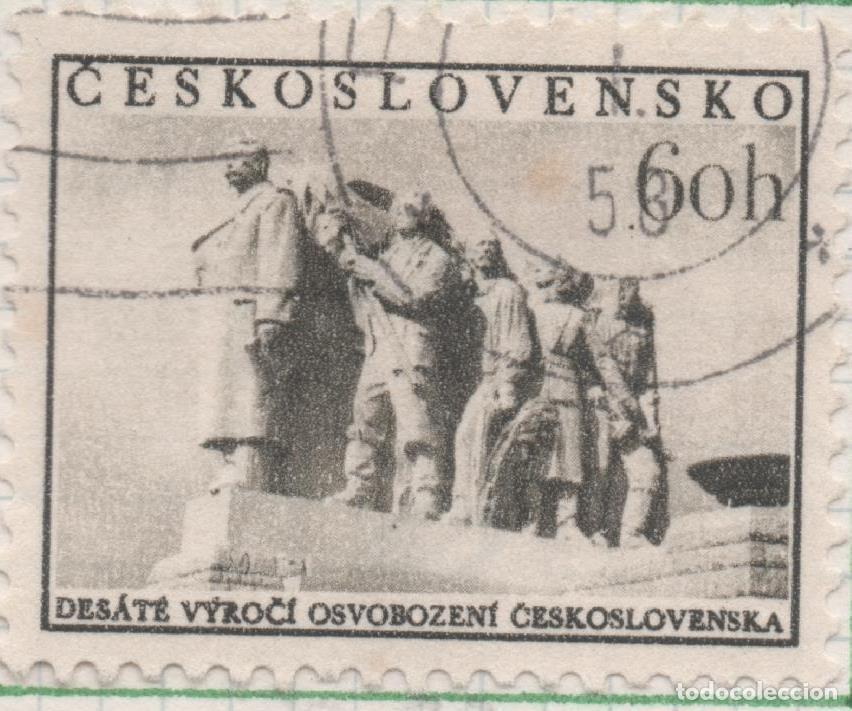 Postais: Sello E00683: hoja 47, Checoslovaquia: Sello Negro dentado. 10&ordm; Aniversario de la Liberaci&oacute;n, 60 Hal