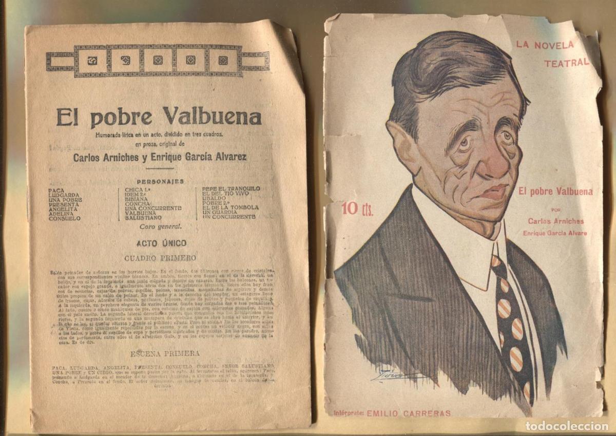 Postais: La Novela Teatral: El pobre Valbuena - Carlos Arniches y Enrique Garcia Alvarez