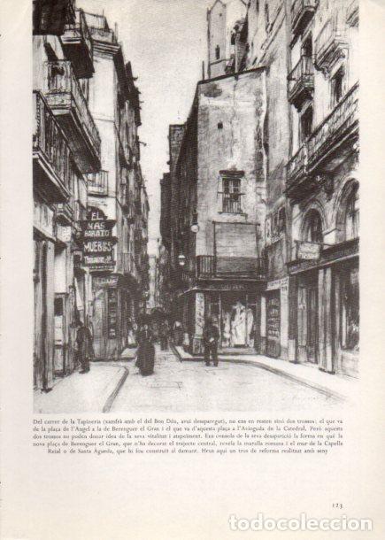 Cartoline: LAMINA V52550: Carrer de la Tapineria xanfra am el del Bon Deu, Barcelona - Carles Soldevila