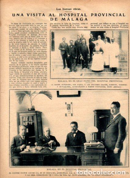 Cartes Postales: LAMINA V52017: Doctor Galvez, Sr. Creixell y Luca de Tena en Hospital de Malaga