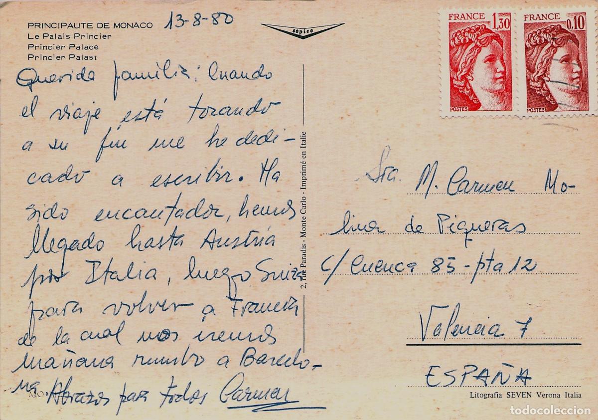 Postales: Postal del Palacio Princier en el Principado de M&oacute;naco - Foto 2