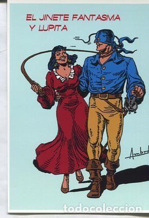 Postkarten: Postal / Postcard: El Boletin serie 3: El Jinete Fantasma y Lupita (parejas del comic clasico espa&ntilde;o