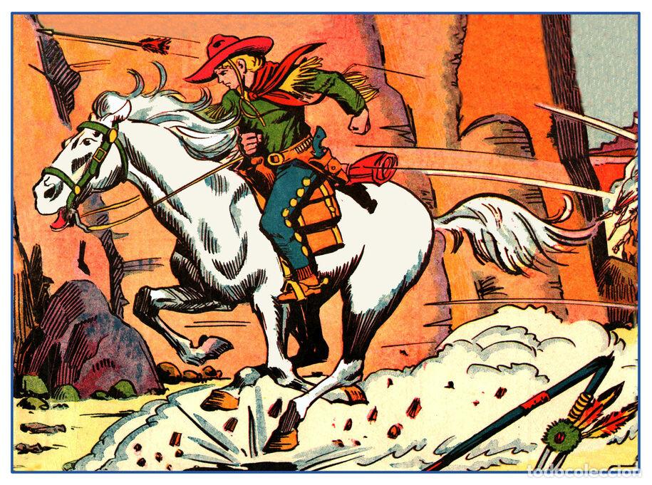 Postkarten: Postal / Postcard: El Boletin serie 12 numero 12: El Peque&ntilde;o Luchador, serie Heroes a Caballo - Silv
