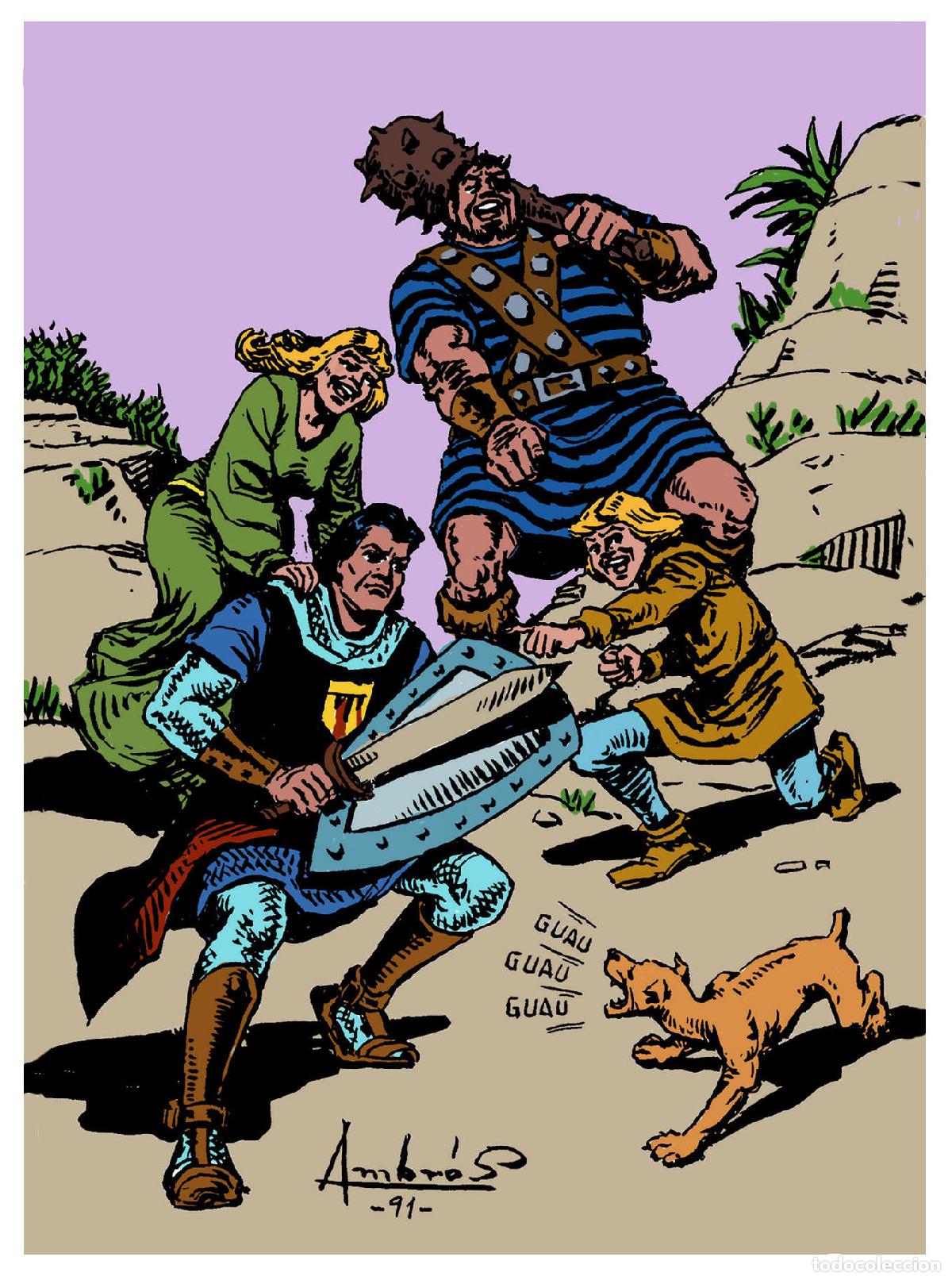 Cartes Postales: Postal / Postcard: El Boletin serie 6 numero 02 de 12: El Capitan Trueno, dibujos de Ambros - Silves