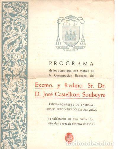 Postales: V48284: Programa Consagracion Episcopal D. Jose Castelltort febrero 1957 - NULL