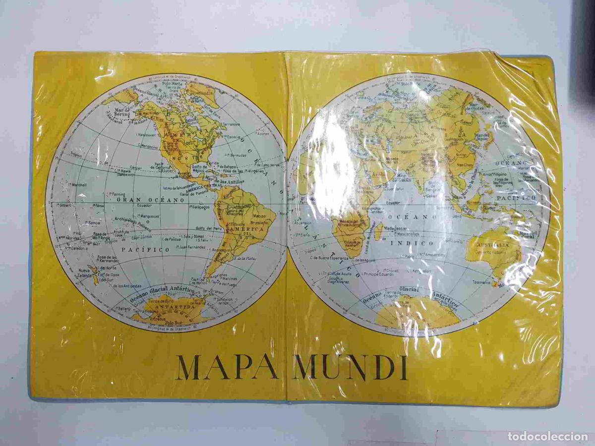 Postales: Mapas: Mapamundi fisico de papel con funda plastificada