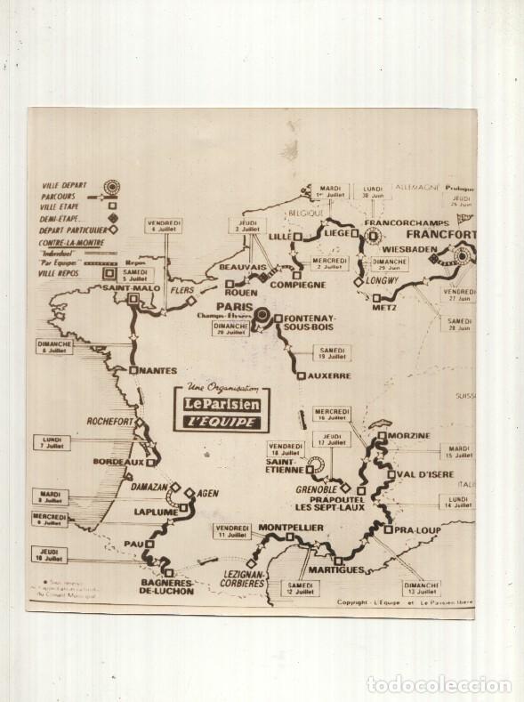 Postales: Foto Prensa numero 094; Mapa recorrido tour Francia 1980 - Varios