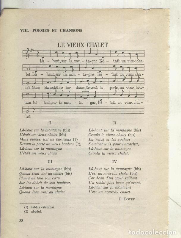 Postkarten: Foto: Letra y musica de Le Vieux Chalet - Varios