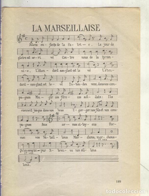 Postkarten: Foto: Letra y musica de La Marseillaise - Varios