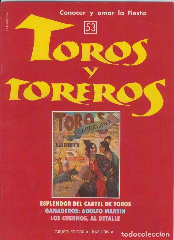 Cartes Postales: Portada fasciculo Toros y Toreros numero 53 - Varios