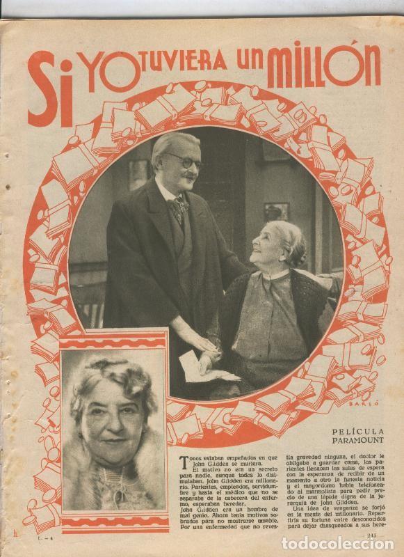 Cartes Postales: Lecturas numero 154, marzo 1934: Pelicula Paramount: si yo tuviera un millon - Varios